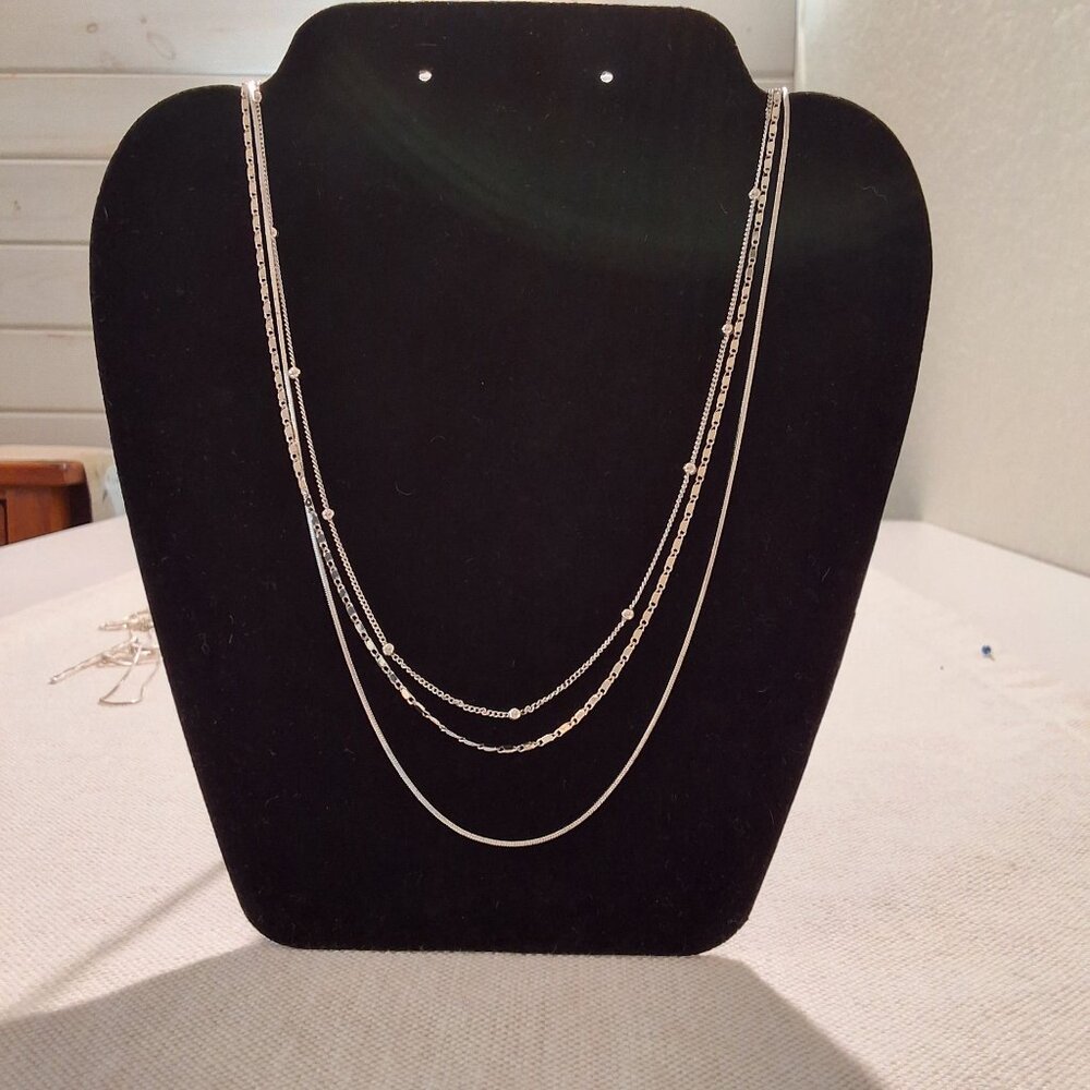 Bancroft Silver‎ Tone Multi-Layer Necklace With Adjustable Length